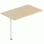 RETOUR ISIA 120 X 60 CM + 1 PIED MÉTAL NOYER/BLANC - MBA