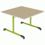 TABLE BANDANA 80X80 T2 DL STR POLY. HÊTRE MIEL BEIGE/VERT AC - MOBIDECOR