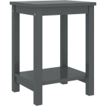 TABLE DE CHEVET GRIS FONCÉ 35X30X47 CM BOIS DE PIN MASSIF