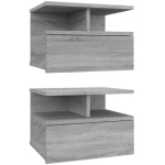 TABLES DE CHEVET FLOTTANTES 2 PCS SONOMA GRIS 40X31X27 CM