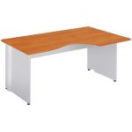 BUREAU COMPACT RETOUR À GAUCHE ACTIVITY 2 - L. 160 X P. 120 CM - PLATEAU POIRIER - PIEDS PLEINS 'BLANC'