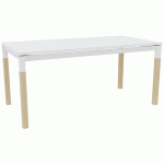 BUREAU DROIT X4 140CM BLANC / PIED CHÊNE - BLANC - QUADRIFOGLIO