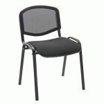 LOT DE 2 - CHAISE CONFÉRENCE - DOSSIER MAILLE ASSISE NOIRE