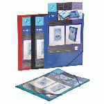 LOT DE 25 - CHEMISE À ÉLASTIQUE 3 RABATS PLASTIQUE PERSONNALISABLE VIQUEL - ESSENTIEL RECYCLE - 24 X 32 CM DOS 1,5 CM COULEURS ASSORTIES