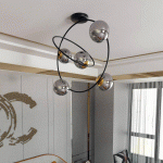 EULUNA PLAFONNIER ASCELLA, VERTICAL, À 5 LAMPES, GRAPHITE
