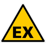 SIGNALETIQUE.BIZ FRANCE - PANNEAU DANGER EX MATIÈRES EXPLOSIVES ATEX (C0004T). SIGNALISATION DANGER. AUTOCOLLANT DANGER EX OU PANNEAU PVC - PLASTIQUE