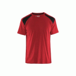 T-SHIRT DE TRAVAIL BICOLORE 100% COTON 3379 - ROUGE ET NOIR - XXXXL BLAKLADER