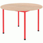 TABLE COMITE Ø 120 CM T1 - 4P PLAT STRAT ABS - ACACIA/ROUGE 3020 - RODET