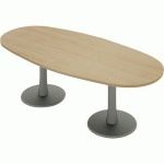 TABLE FOSKA OVALE 240 X 110 CM PLT 2527 HÊTRE PIÈT.ALU - QUADRIFOGLIO