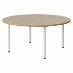 TABLE MALIBU Ø 120 T2 4P STRA ALAISÉ ACACIA/BLC 9016