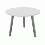TABLE PARTAGE Ø 100 CM BLANC / ALU - BURONOMIC