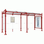 ABRI BUS PROVINCE 5 M VITRINE 1 BARD. LAT. AGORA ROUGE 3004 - PROCITY