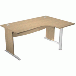 BUREAU 90° DROIT PIEDS L RENFORT MÉTAL VISUAL 160CM CHÊNE - ARTARREDI