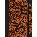 CARNET MARBRE 220X170 192 PAGES LIGNÉES - ORANGE - LE DAUPHIN