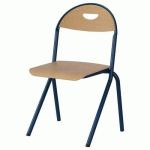 CHAISE MALIBU AST - T5 - ASS/DOS HÊTRE / ACIER BLEU 5005 - MANUTAN EXPERT