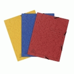 CHEMISE À ÉLASTIQUE 3 RABATS CARTE LUSTRÉE 355GM2 - A4 - COULEURS ASSORTIES - LOT DE 24