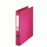 CLASSEUR A LEVIER ESSELTE - DOS DE 5 CM - PLASTIFIE INTERIEUR ET EXTERIEUR - FUCHSIA