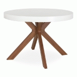 TABLE RONDE EXTENSIBLE MYRIADE BLANC - BOIS / BLANC