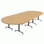 PACK AXE STRATIFIÉ 4 TABLES ANGLE INTÉGRÉ D/G 205*80 HÊTRE/ANTHRACITE - MANUTAN EXPERT