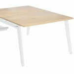 PÔLE 2 BUREAUX SUIVANT CHÊNE CLAIR L 120 X 163 CM - EXPRIM - PIÉTEMENT BLANC