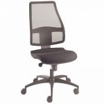 SIÈGE DE BUREAU SUN MAILLE FILET HAUTEUR AJUSTABLE À ROULETTES HAUTEUR DOSSIER 65-71 CM NOIR