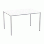 TABLE À MANGER VERSYS AVEC BASE ARGENTÉE RAL 9006 120 X 80 X 743 CM BLANC
