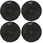 4X FILTRE À CHARBON ACTIF COMPATIBLE AVEC FRANKE 110.0030.787, 110.0035.009, 110.0041.278, 110.0043.440, 110.0171.006 HOTTE ASPIRANTE - 19,6 CM - VHBW