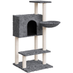 ARBRE À CHAT AVEC GRIFFOIRS EN SISAL GRIS FONCÉ 108,5 CM