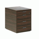 CAISSON MOBILE XENNON - 3 TIROIRS ET TIRETTE PLUMIER - NOIR ÉBÈNE