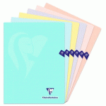LOT DE 10 - CAHIER PIQUÉ CLAIREFONTAINE MIMESYS PASTEL 24 X 32 CM GRANDS CARREAUX 48 PAGES COULEURS ASSORTIES