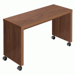 RETOUR MOBILE SHINY L 100 X H 60 X P 40 CM PLATEAU NOYER PIÈTEMENT PLEIN BOIS