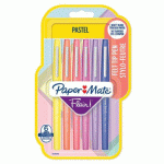 STYLO FEUTRE PAPER MATE FLAIR PASTEL ÉCRITURE MOYENNE - POCHETTE DE 6