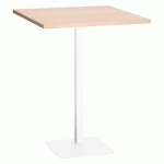 TABLE DE RÉUNION HAUTE MEETING CHÊNE CLAIR CARRÉE 90 X 90 CM PIEDS BLANC