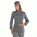 VESTE CUISINE LADY CHEF GRISE