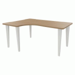 BUREAU EVIDENCE ASYMÉTRIQUE 160X120 RETOUR G CHÊNE CLAIR/BLANC - VINCO