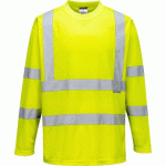 LOT DE 2 - PORTWEST S178 T-SHIRT HIVIS MANCHES LONGUES JAUNE - TAILLE M