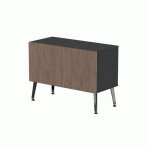 RANGEMENT BAS TENI LARG.80 CM 2 PORTES NOIR/NOYER - MBA