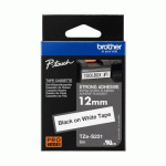 RUBAN LAMINÉ BROTHER 12 MM TZE S231 BLANC ÉCRITURE NOIRE