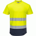 T-SHIRT HAUTE-VISIBILTIÉ AÉRÉ BICOLORE C395 BLEU/JAUNE S - PORTWEST