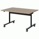 TABLE MALIBU RAB. 120X80 T4 DL STRA ABS CHÊNE 1146/NOIR 9005
