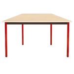 TABLE MODULAIRE DOMINO TRAPÈZE - L. 120 X P. 60 CM - PLATEAU ERABLE - PIEDS ROUGE
