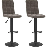 TABOURETS DE BAR LOT DE 2 GRIS FONCÉ VELOURS