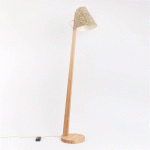 ALMUT VON WILDHEIM ALMUT 1411 LAMPADAIRE COURBÉ Ø30CM FOIN PUR