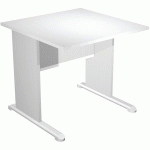 BUREAU DROIT PIEDS L FAST - 80 CM - BLANC - GRIS ALU/ALU