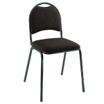 CHAISE VISITEUR CLARA - TISSU REMBOURRÉ - NOIR - PIEDS MÉTAL NOIR - LOT DE 4