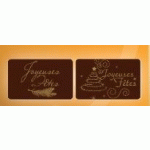 DÉCORATION COMESTIBLE POUR BÀ»CHES  RECTANGLE JOYEUSES FÊTES