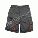 DELTA PLUS- BERMUDA DE TRAVAIL MACH2 EN POLYESTER COTON GRIS / ORANGE T.L- M2BERGRGT