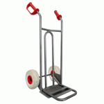 DIABLE ACIER TABLIER INCURVÉ POIGNÉE OUVERTE 250 KG ROUES ROUES PREMIUM INCREVABLES, BAVETTE RABATTABLE