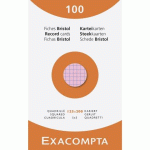 FICHE BRISTOL 125 X 200 MM QUADRILLÉE 5 X 5 COULEURS ASSORTIES NON PERFORÉE EXACOMPTA - BOÎTE DE 100