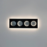 HOLLÄNDER APPLIQUE LED FASI DELLA LUNA, NOIRE/ARGENTÉE